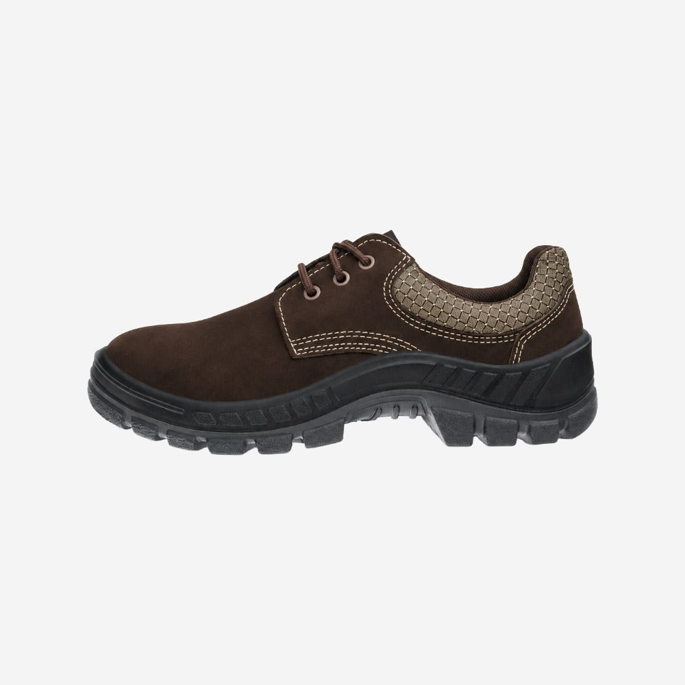 Sapato de Segurança Cadarço Bico PVC Couro Nobuck Marrom Café Marluvas 50S29 BP NUB C.A 47077