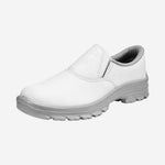 Sapato de Segurança Elástico Bico Aço Couro Branco Solado Monodensidade Cartom C.A 40142
