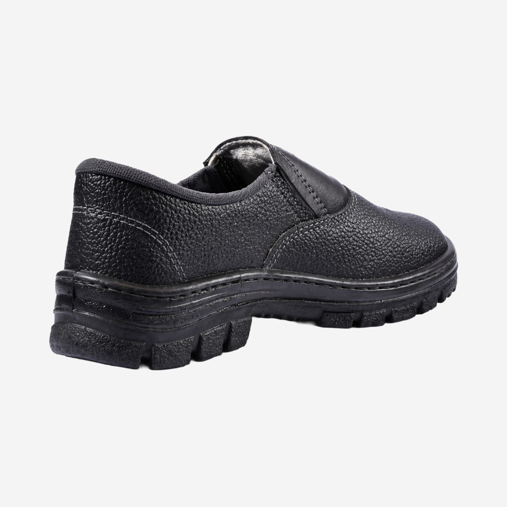Sapato de Segurança Elástico Bico Aço Couro Preto Solado Monodensidade Cartom CP088PP C.A 17143