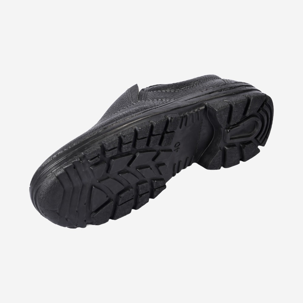 Sapato de Segurança Elástico Bico Aço Couro Preto Solado Monodensidade Cartom CP088PP C.A 17143