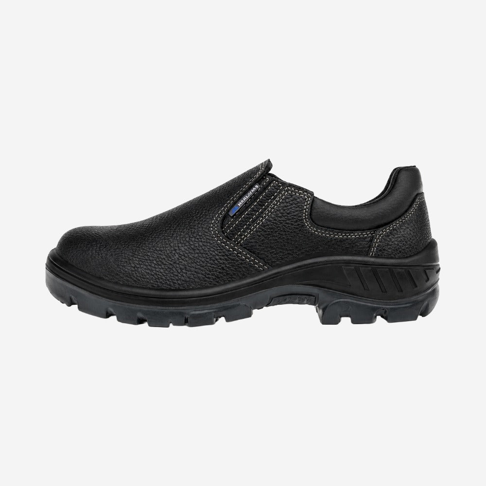 Sapato de Segurança Elástico Bico PVC Couro Preto Marluvas 95S19 BP C.A 41420