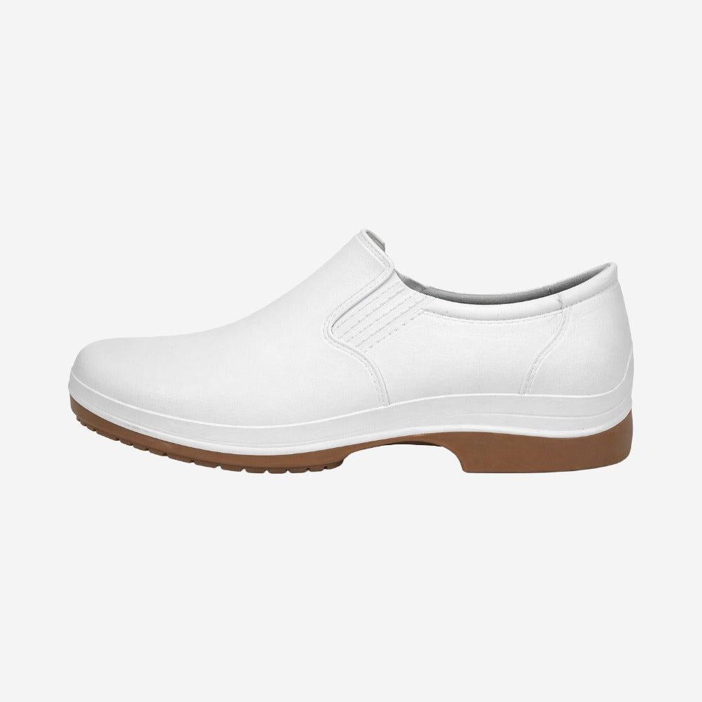 Sapato de Segurança Elástico PU Branco Solado Bidensidade Cartom COB101 C.A 41773
