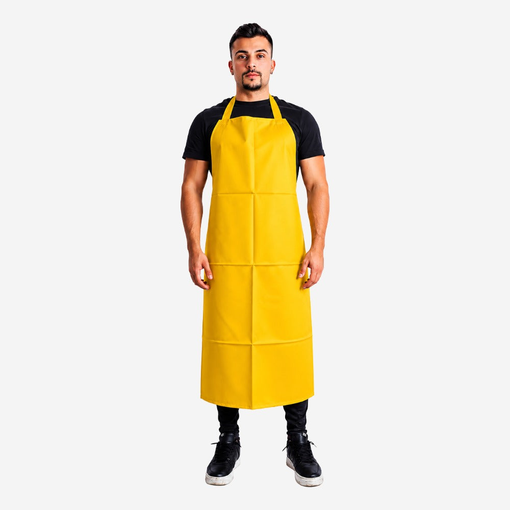 Avental de PVC Forrado Amarelo 120x65cm Para Indústria Alimentícia Impermeável Com Tiras Ajustáveis Maicol C.A 37475