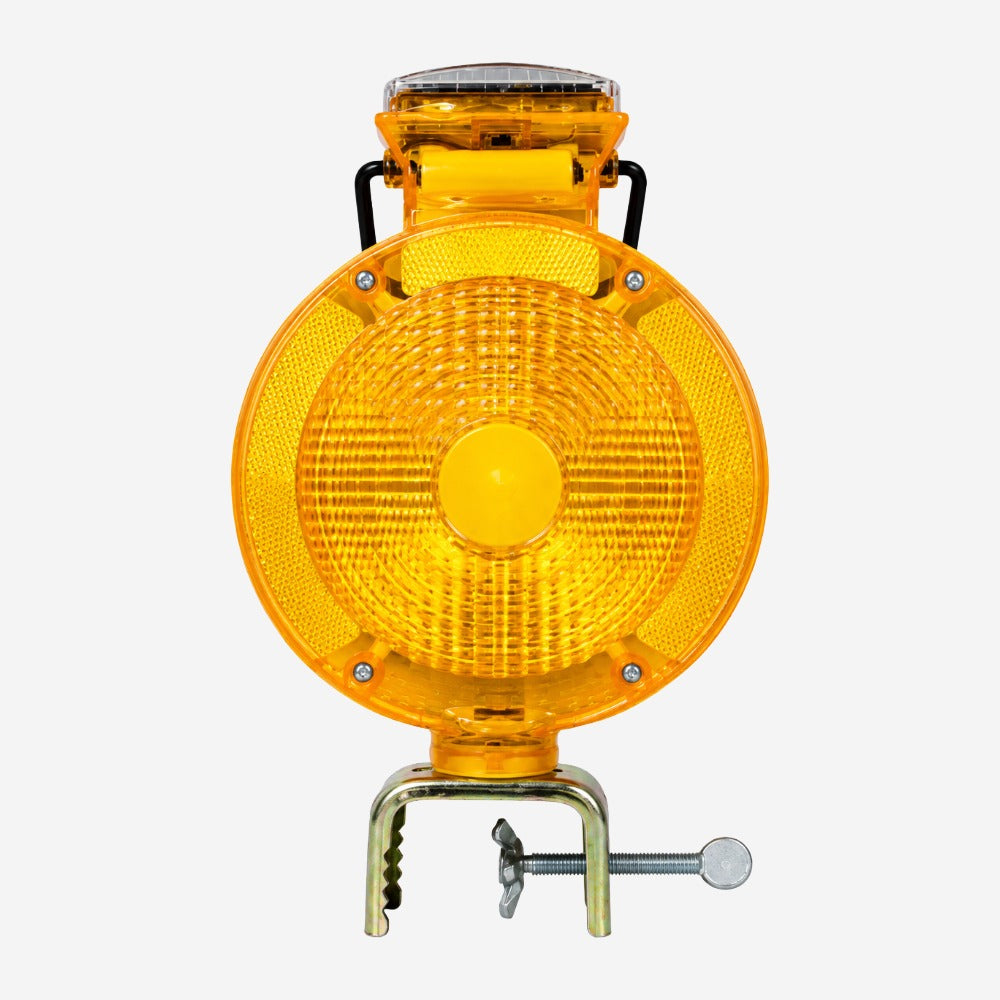 Sinalizador Viário Solar Parafuso 30cm 6 LEDs Âmbar para Rodovias, Obras e Emergências KTELI