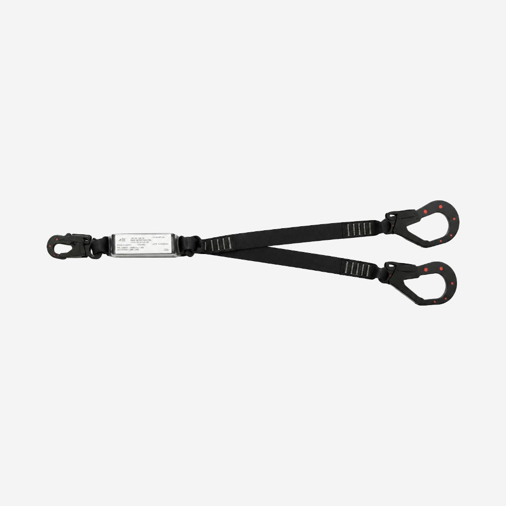 Talabarte Duplo em Y Dielétrico com Absorvedor para Trabalho em Altura Fita Retardante à Chama 1,5m Conectores Classe A e T MG Cinto MULT 2425