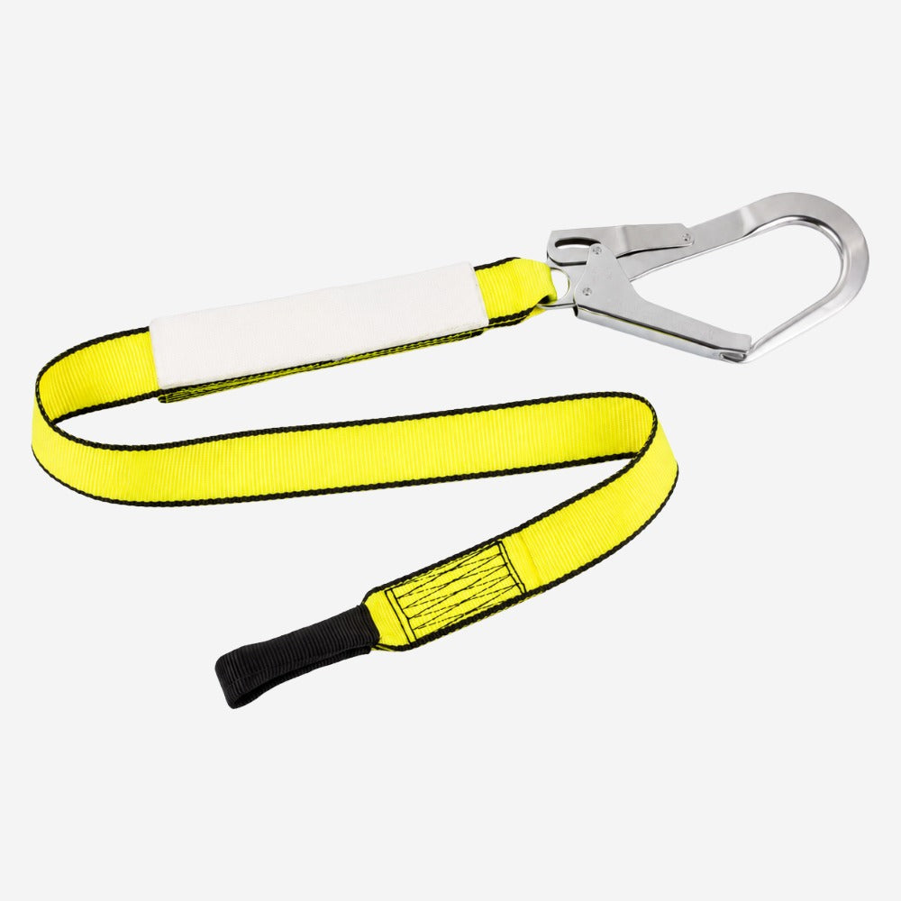 Talabarte Simples em I com Absorvedor para Trabalho em Altura Retenção de Queda Fita Poliéster 45mm 1,30m Conector 55mm VICSA VIC21185