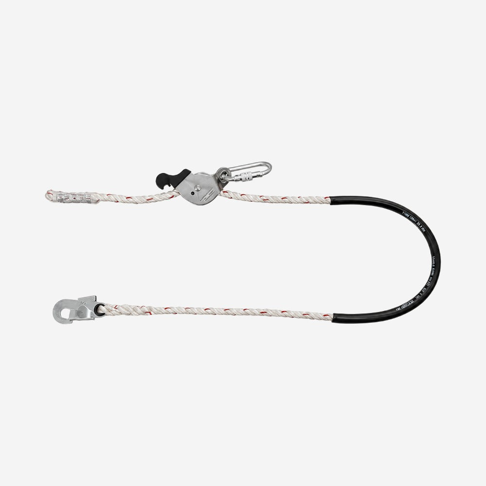Talabarte de Posicionamento e Restrição para Trabalho em Altura com Regulador Inox Corda Poliamida 14mm 1,90m Conectores 19mm21mm MG Cinto MULT 0004