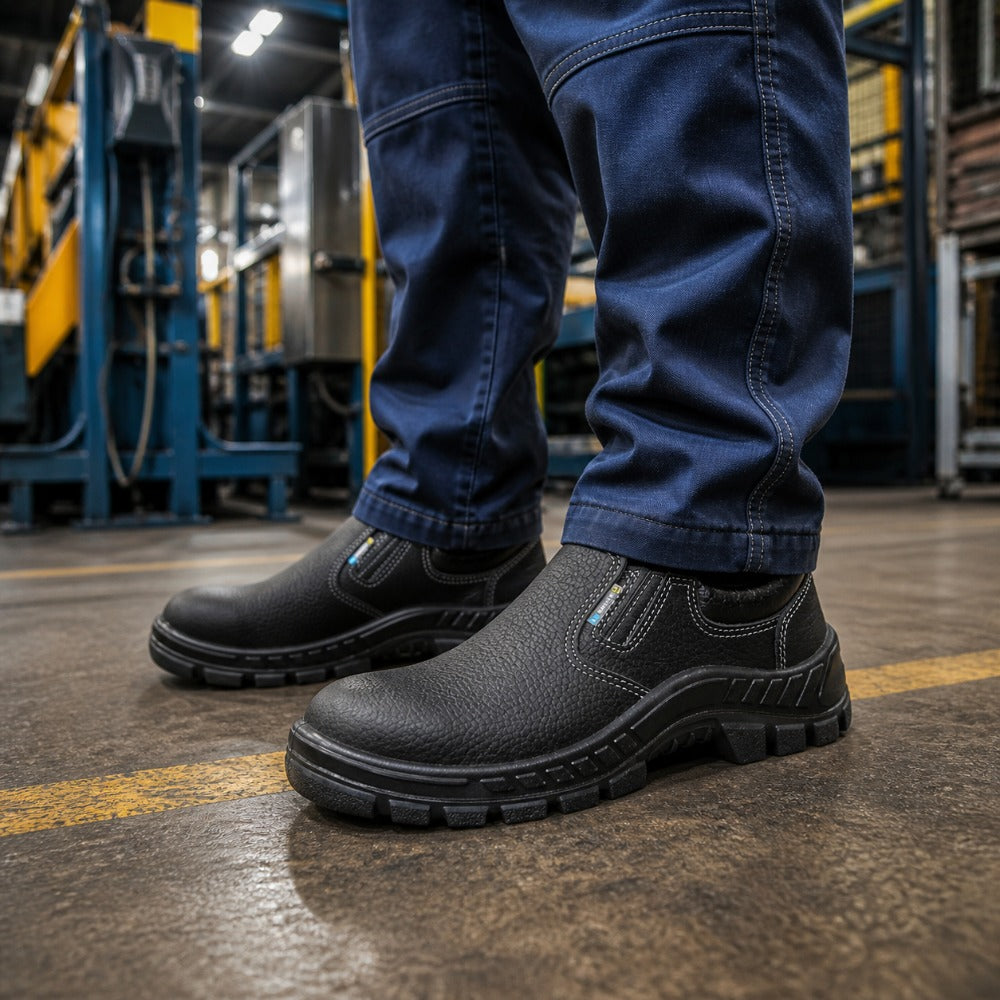 Tênis de segurança Elástico Bico PVC Couro Preto Marluvas 50T19 BP ANTIESTÁTICO C.A 9772