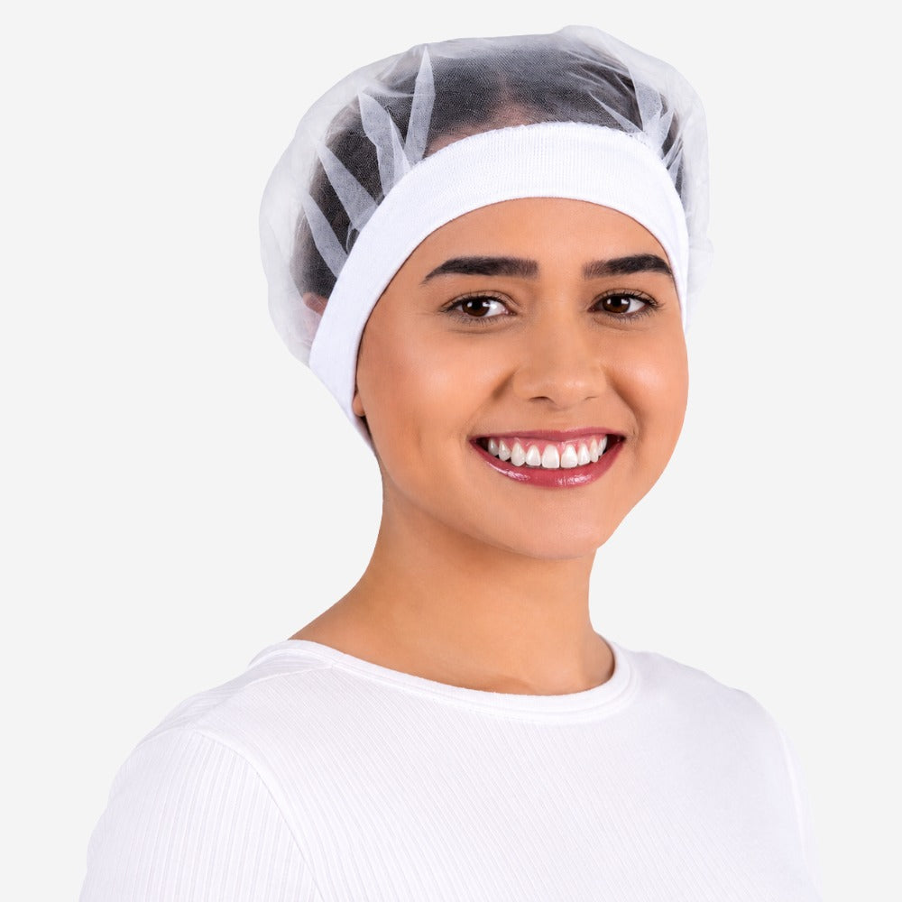 Touca de Organza Branca com Ribana Prevemax DIV00219