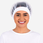 Touca de Organza Branca com Ribana Prevemax DIV00219