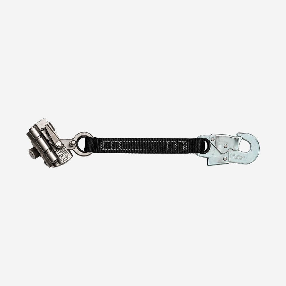 Trava-Queda Deslizante Guiado em Linha Flexível para Corda 12mm Aço Inox Duplo Travamento Extensor 25mm Conector 21mm MG Cinto MULT 1886