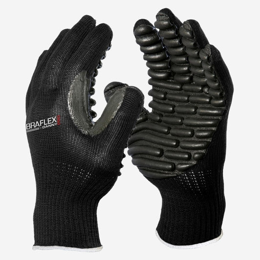 Luva de Proteção Anti-impacto Tricotada Em Algodão Com Gomos de Cloro Neoprene Preto Danny Vibraflex Pro DA-4.004 C.A 44277