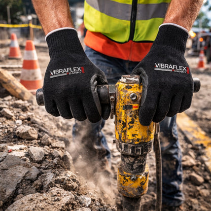 Luva de Proteção Anti-impacto Tricotada Em Algodão Com Gomos de Cloro Neoprene Preto Danny Vibraflex Pro DA-4.004 C.A 44277