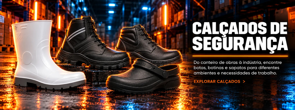 Calçados de segurança: botas, botinas e sapatos para diferentes ambientes e necessidades de trabalho. Explorar calçados.