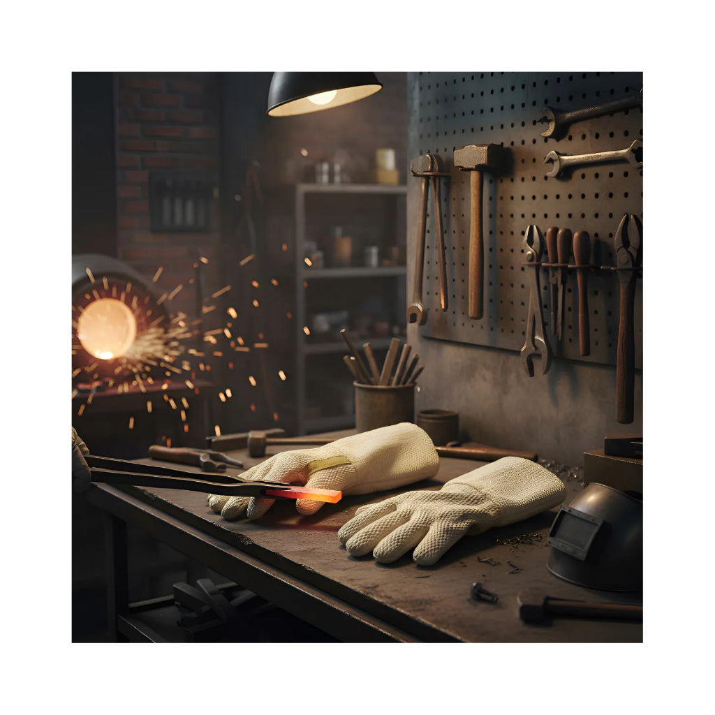 Aplicação industrial da luva térmica Ville de aramida Kevlar