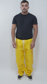 Calça de PVC Forrado Amarelo Cintura em Elástico Chuva Motoqueiro Resistente Maicol CA 37536