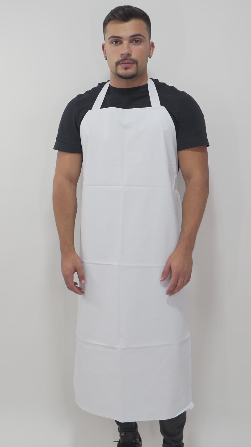 Avental de PVC Branco 115x65cm Para Indústria Alimentícia Cozinha Açougue Restaurantes Impermeável Com Tiras Ajustáveis Maicol C.A 39661