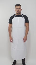 Avental de Trevira Grosso Resistente Branco 120x70cm Para Cozinhas e Açougues Com Tiras Ajustáveis Maicol KP 500 C.A 37728