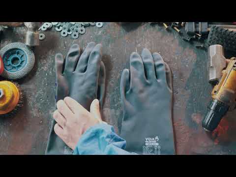 Luva de Proteção Abrasão Produtos Químicos Altas Temperaturas Até 250º C Neoprene Verde Com Forro em Algodão Volk Neo 780 10.40.018.07 C.A 16977