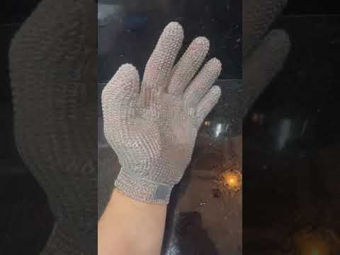 Luva de Proteção Anticorte Malha de Aço Para Açougueiro Leal FIXBR C.A 12203