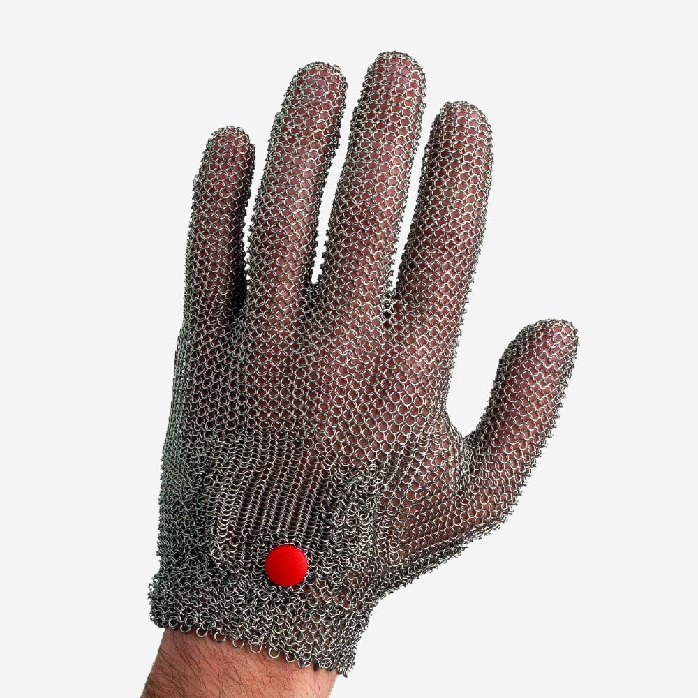 Luva de Proteção Anticorte Malha de Aço Para Açougueiro Com Fechamento Autoajustável Leal Manulatex WILCO C.A 27250